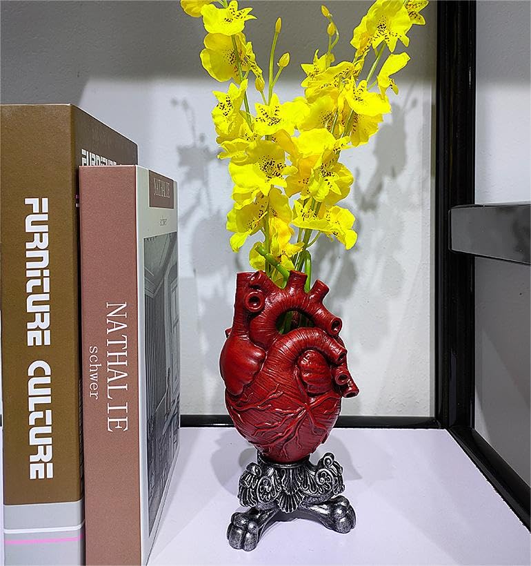 Amazon.co.jp: 創造的な赤い解剖学的ハート花瓶、ノベルティハート型