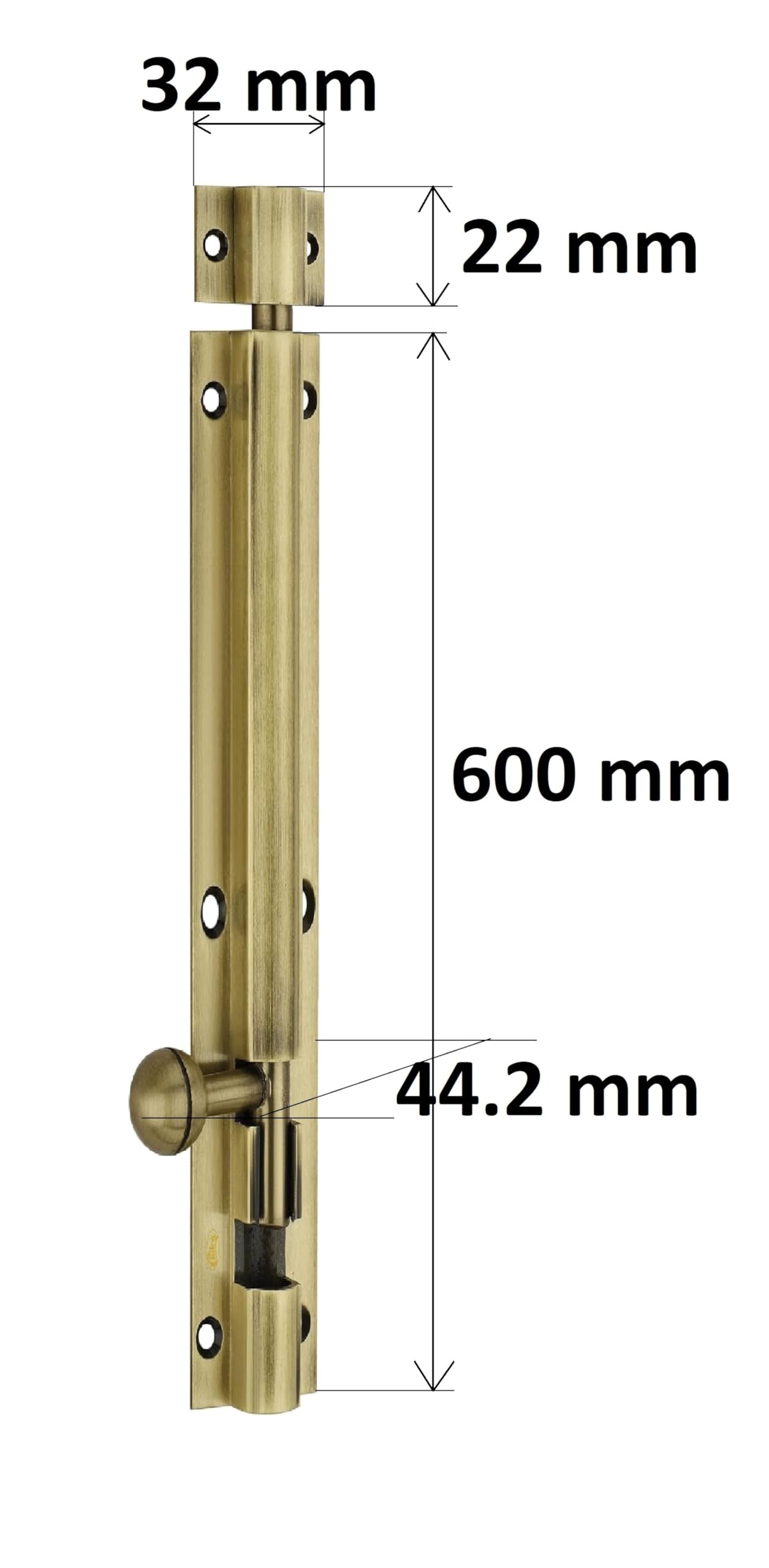 Chitra ALTB-202 24 Inch, Tower Bolt for Main Door and Bathroom, Kundi, Door Latch, Chitakni, Door Latch for Main Door, Tower Bolt for Home,Offices Doors (Antique Brass, Pack of 2) — Amazon image 4