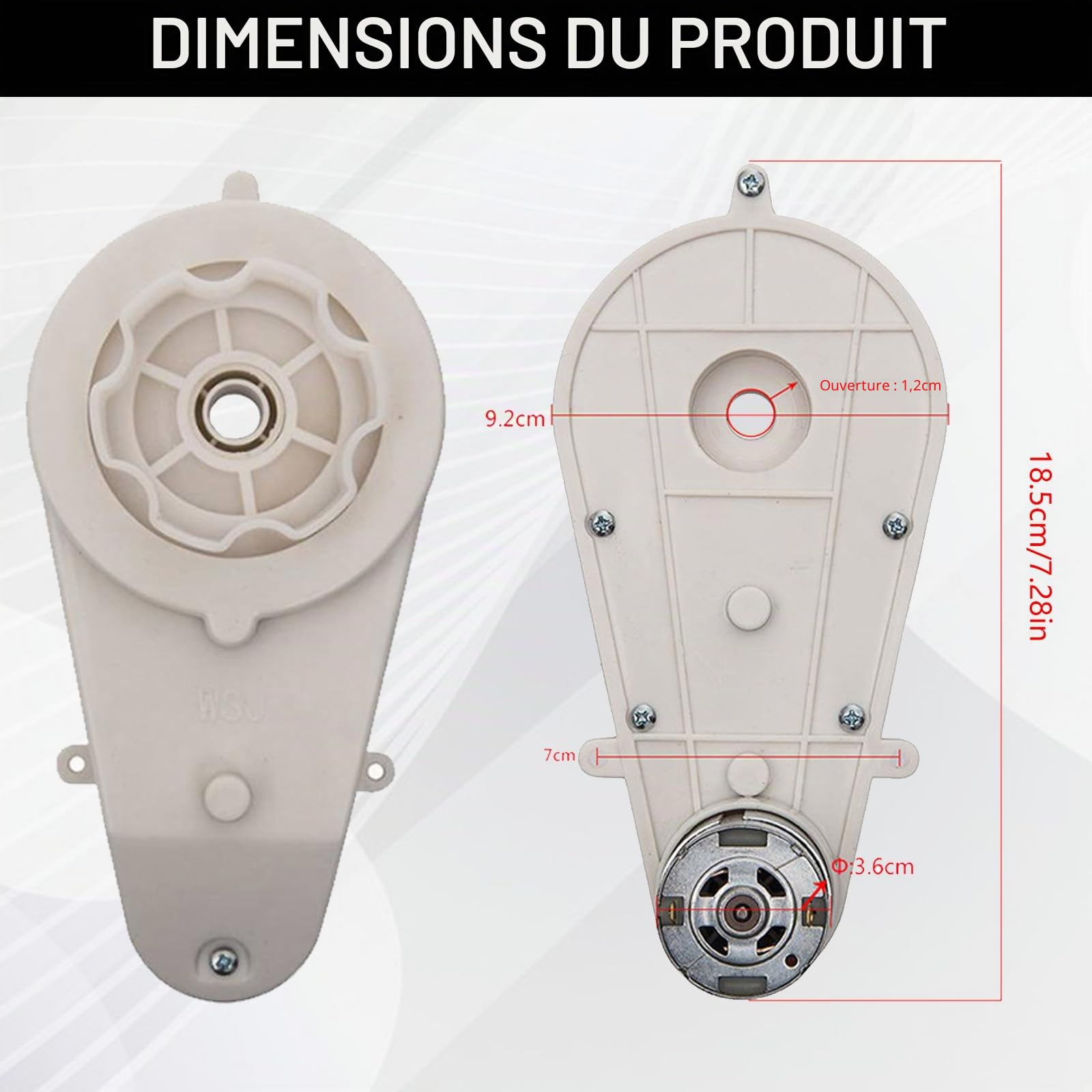 Aisny 2 Moteurs électriques 12V 18A 160W 40000 TR/Min RS550 Blanc pour Voiture Electrique Enfant, Moteur électrique Pièces Détachées Voiture