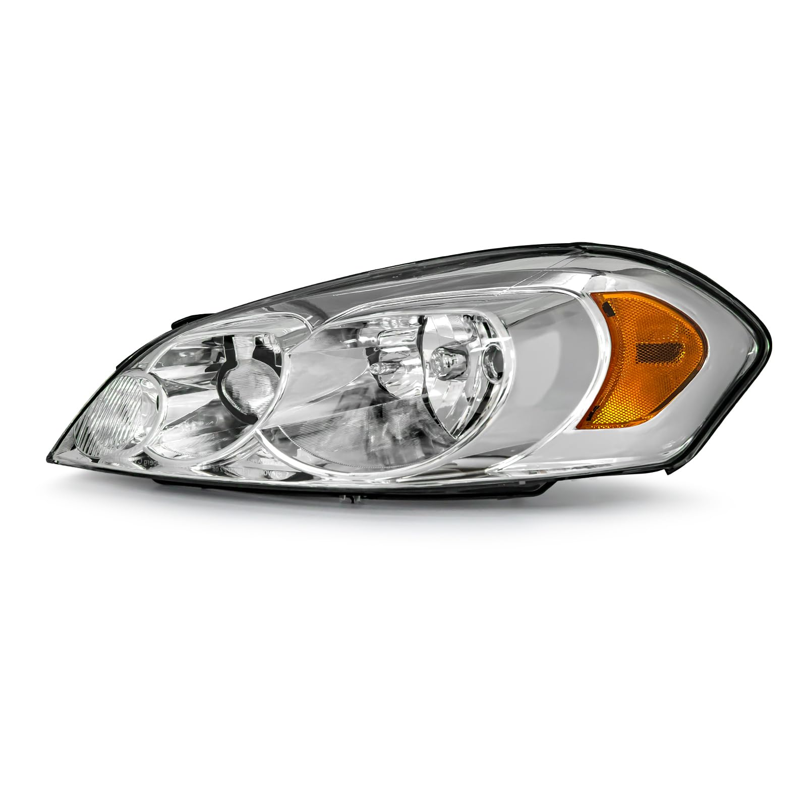 ADCARLIGHTS for 2006 2007 2008 2009 2010 2011 2012 2013 Chevy Impala Headlight Assembly compatible with 14-15 Impala Limited / 06-07 Monte Carlo Chrome Housing Amber Reflector Replacement Left