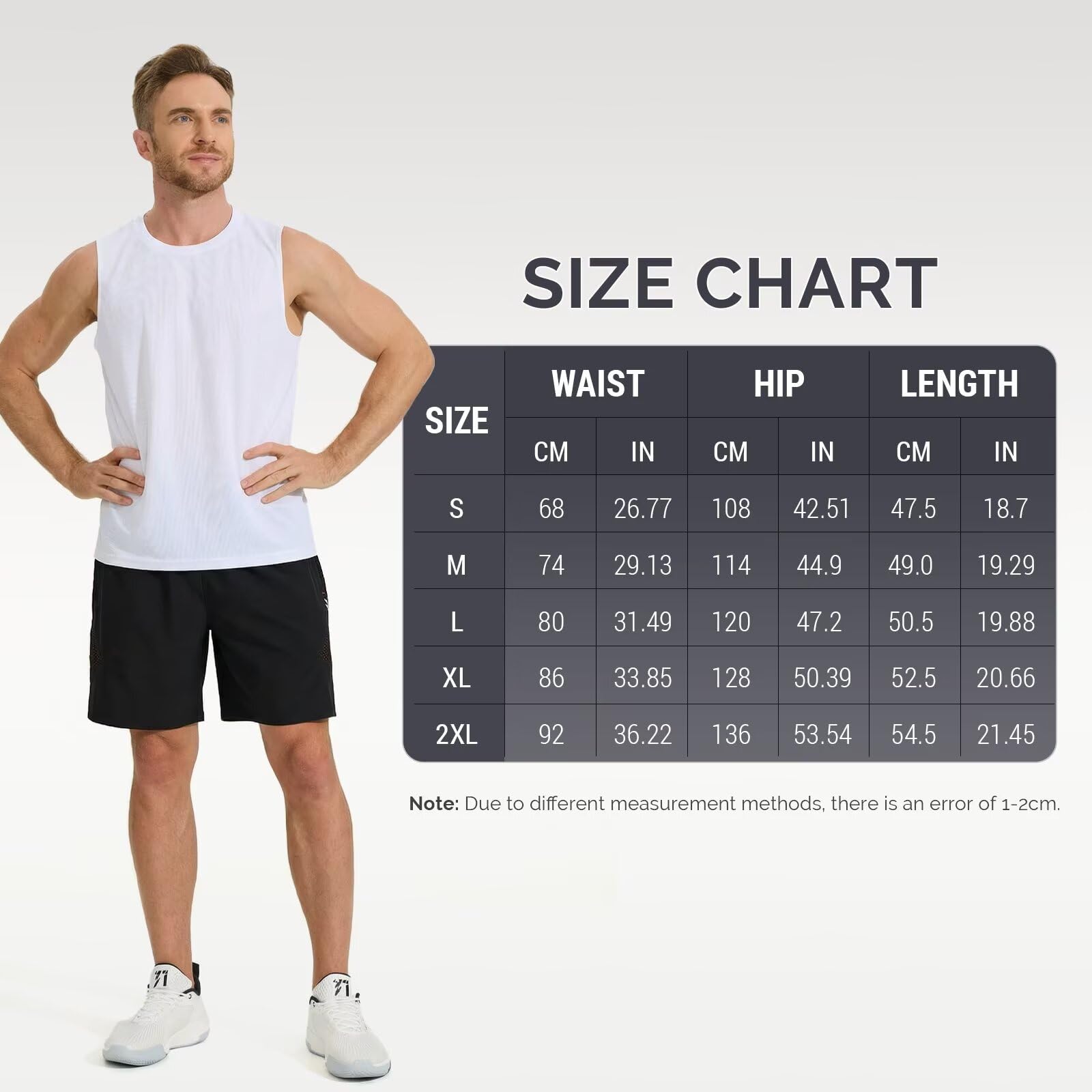 Short de Sport pour Homme avec Poche Zippée Sport Tennis Séchage Rapide Shorts de Course à Pied