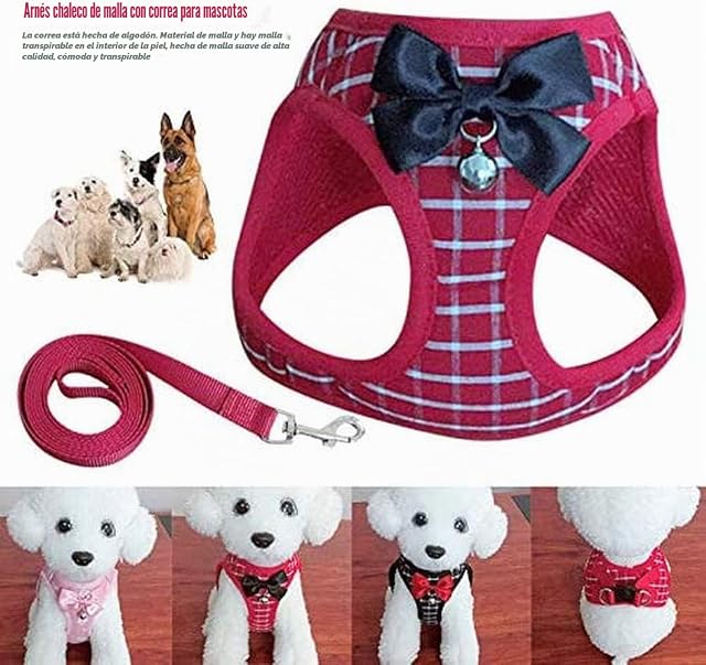 Foto 2 de 6 de AUSUKY Arnés suave y ajustable para mascotas con correa