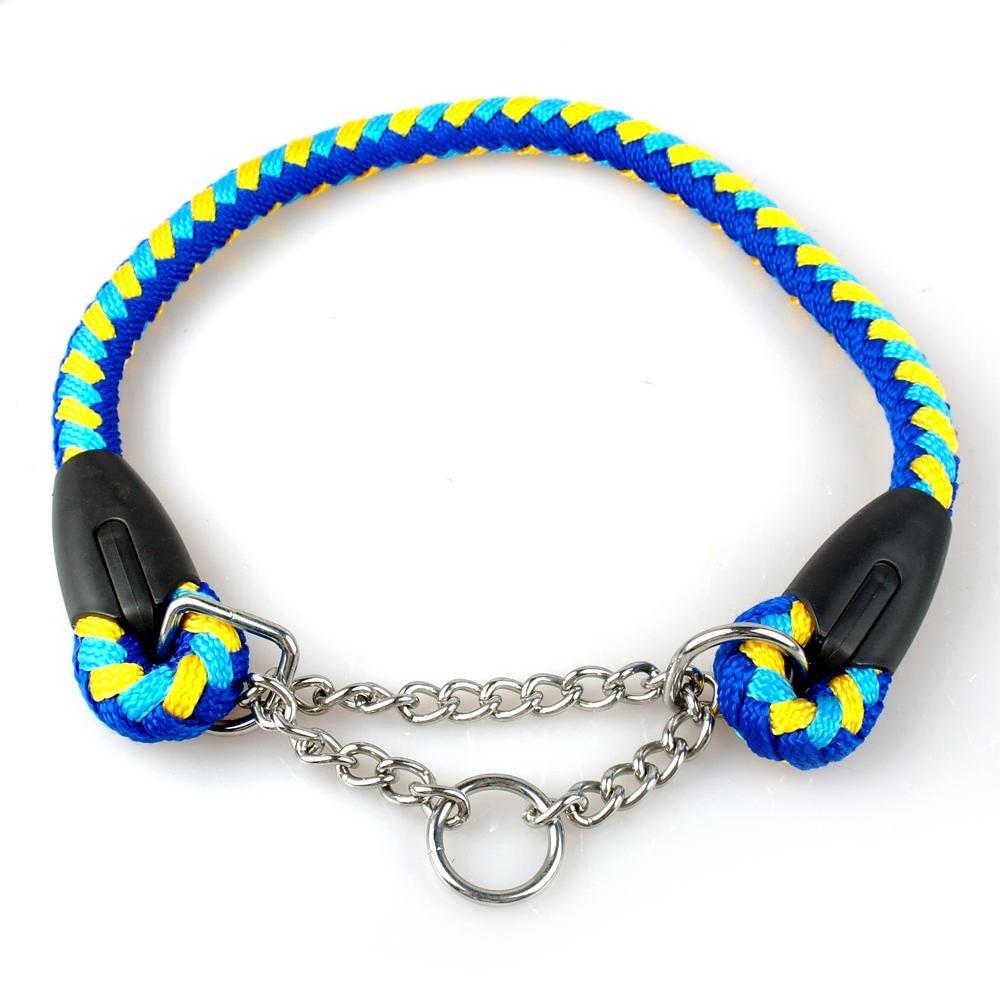 Kuntrona Braided Rope Dog Choke Collar Martingale Dog Training Collars 22-26