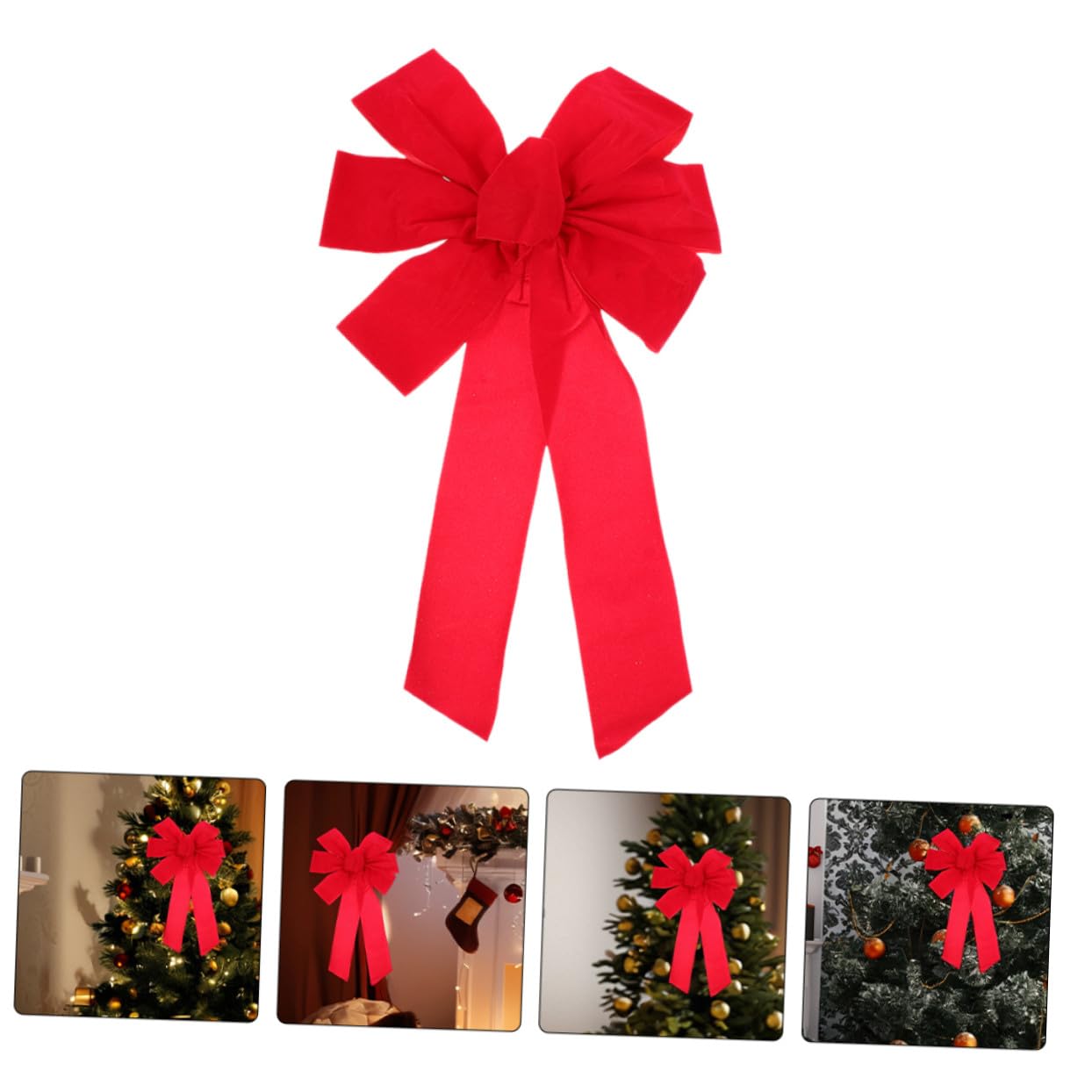 10 Piezas Lazos de Terciopelo Grandes Rojos para Decoración de Guirnaldas Bodas y Fiestas Lazos Colgantes Suaves y Elegantes para Interiores y Exteriores