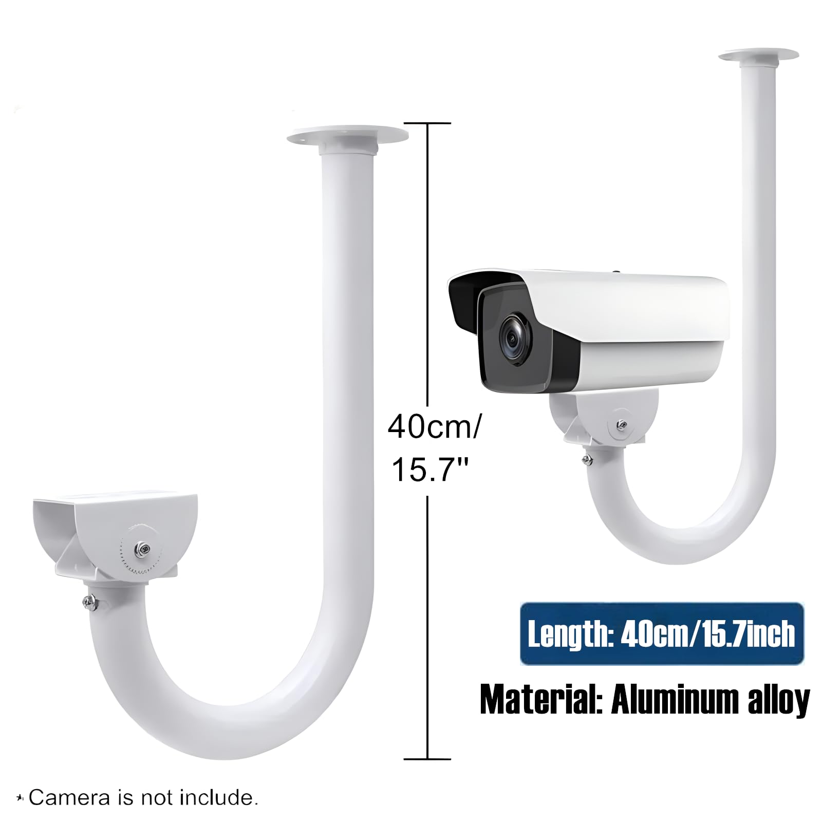 UQISOVI Security Camera Mount Bracket, Thickened Aluminum Alloy Bullet Camera Mount Universal Camera Ceiling Mounting Bracket for CCTV Security Camera/Bullet IP Camera (U Type 15.7inch)
