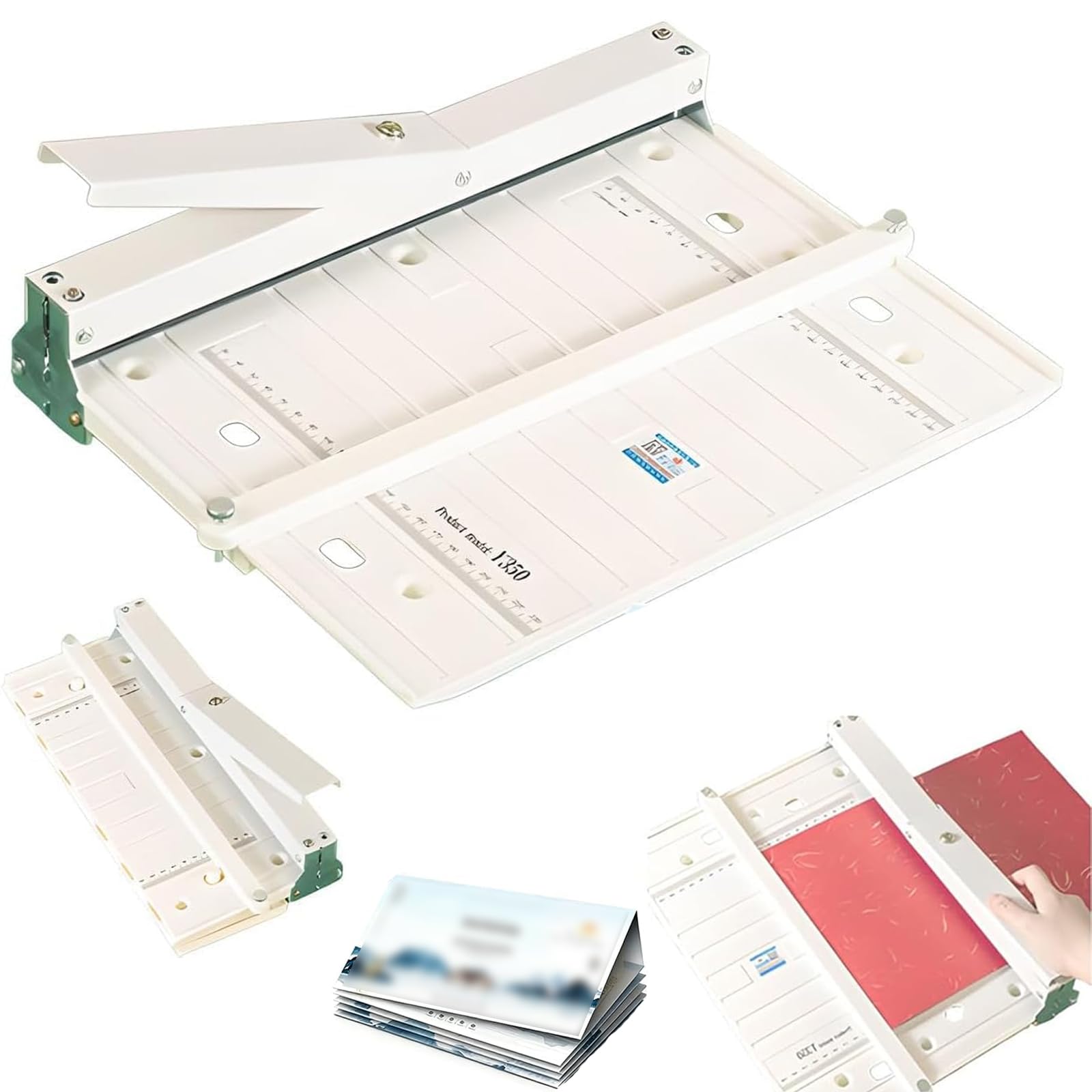 Piegatrice e piegatrice manuale per carta, strumento per cordonatura di carte da 350 mm, piegatrice di carta portatile, per biglietti d'auguri lato corto A4 e A3, inviti per brochure e carta fotografi