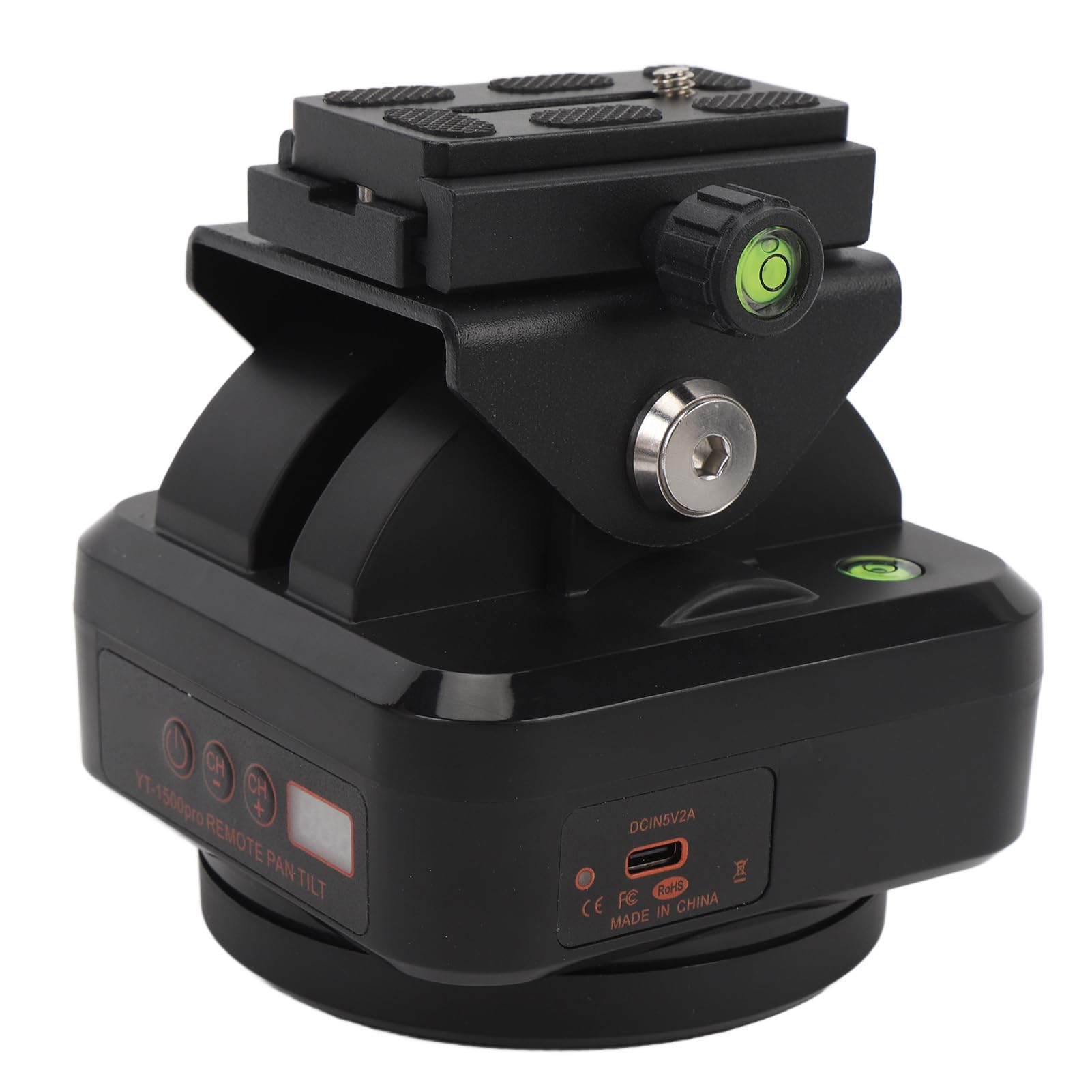 Pan Tilt Camera Mount, Motorized Tripod Head with Remote Control and Mobile Phone Clip for DSLR Cameras, Smartphones, 2.2kg Weight Capacity, 2000mAh Battery