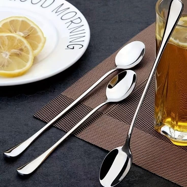 Stainless Steel Soda Spoon 8 PCS, 20.5 cm Length, Ice Cream Spoon for Tall Glasses, Cocktail Bar Long Handle Spoon, Milkshake Spoon, Spoon, Bar Set, Set of 8, Silver 2