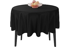Fixwal Affordable Black Disposable Plastic Tablecloth 84 Inch Round for Parties