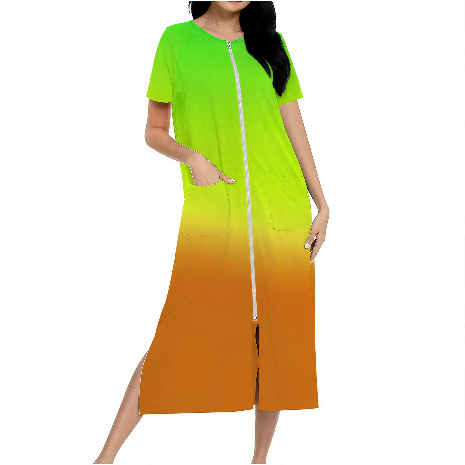 Womens Fashion Print Robes Short Sleeve Lightweight Shower Bathrobe Comfy Casual Robes Fashion Fall Robe