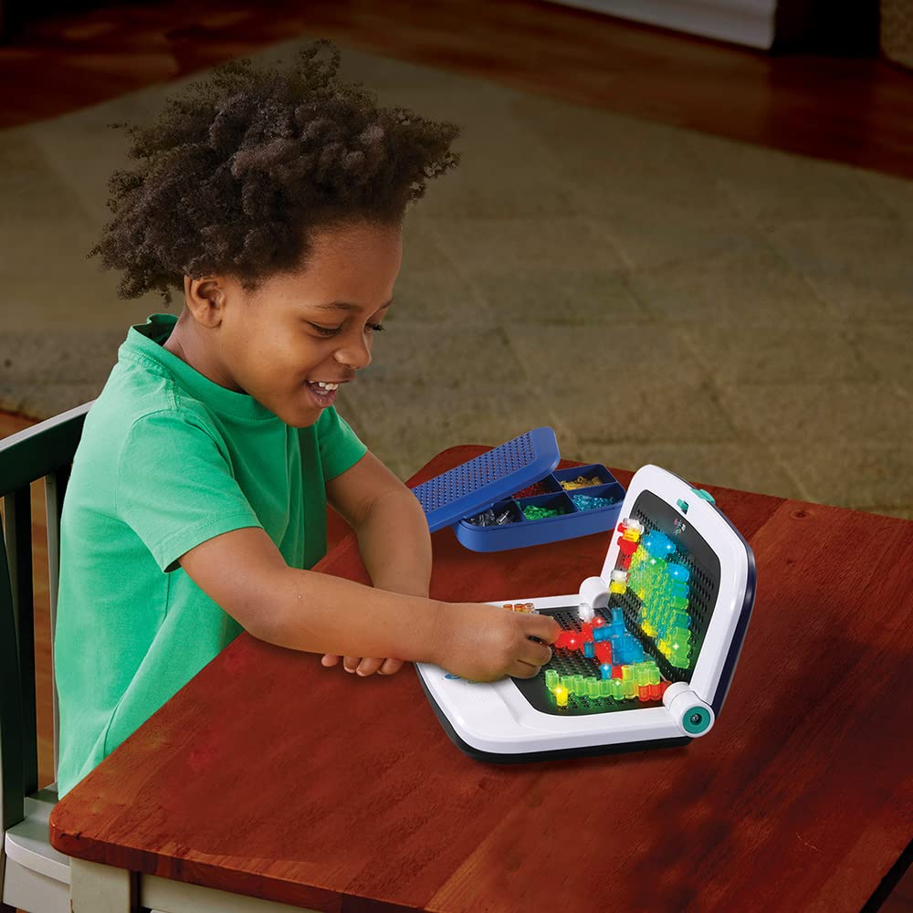 VTech - Magic Lights 3D, kreatywne warsztaty dla dzieci, tworzenie jasnych obrazów 2D i 3D, gra edukacyjna, kreatywna rozrywka elektroniczna, prezent dla dzieci od 5 lat - Zawartość w języku