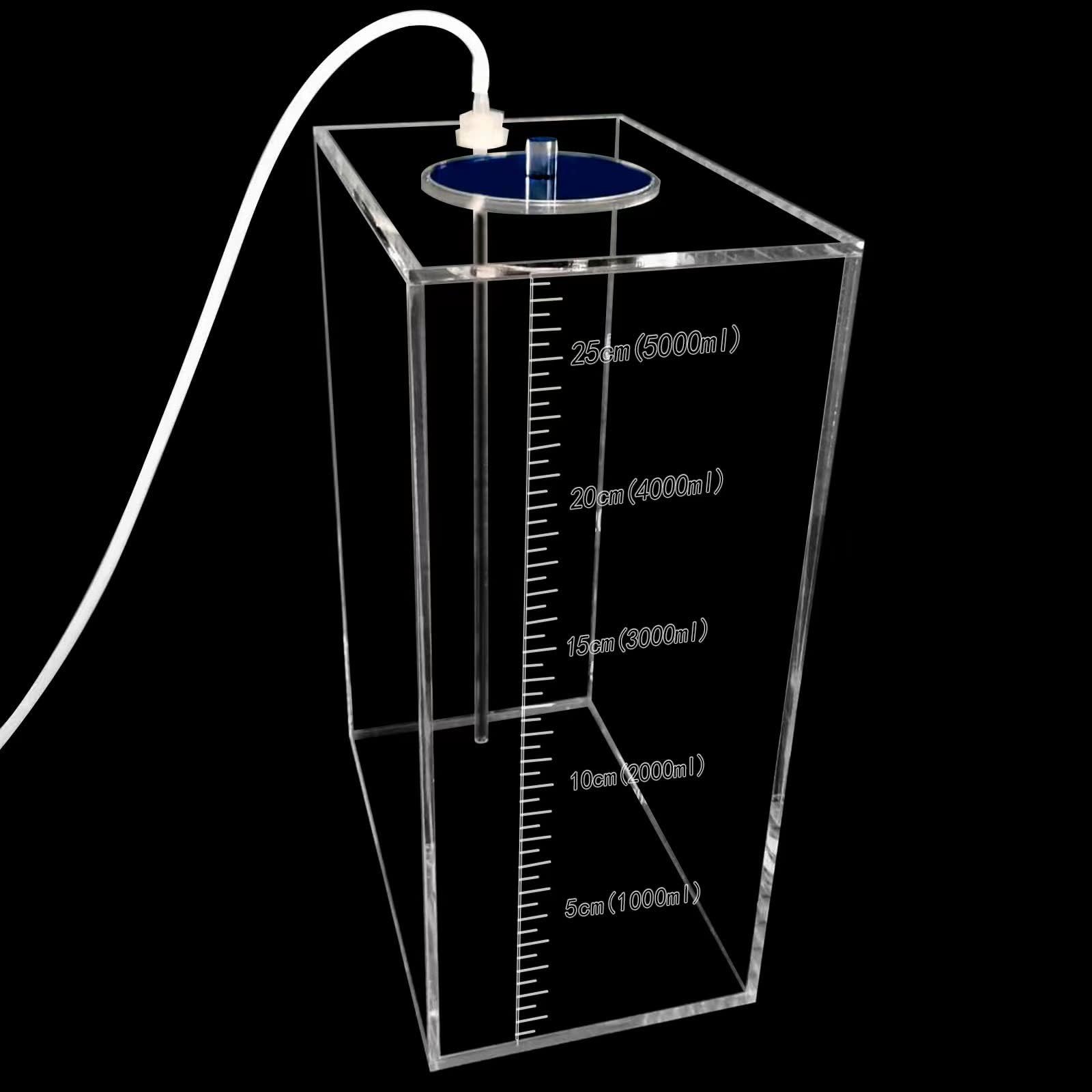 dosing Pump Liquid containers,Liquid srorage Bucket,Aquarium Air Pump Accessories,Reservoir dosing Container Made of acryli (5L/1.32gal Blue lid)