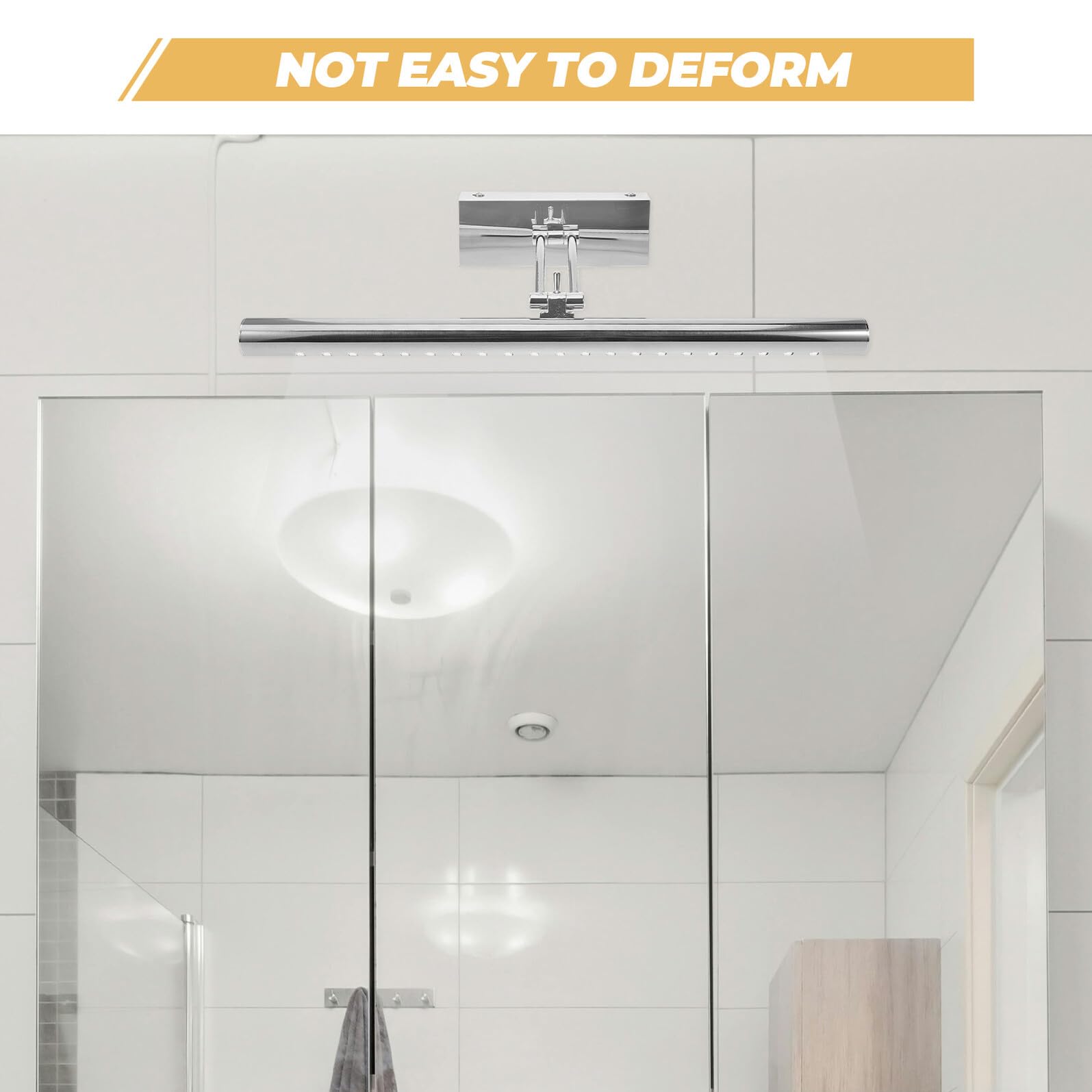 Applique Murale LED pour Miroir de Coiffeuse Lampe de Salle de Bain Étanche 5W 40 CM Lumière Blanche Finition Argentée Éclairage LED pour Miroir Salle de Bain Luminaire
