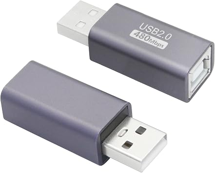 USB 2.0 B Type Connector Adapter, Expansion Adapter Plug, 480 Mbps Data