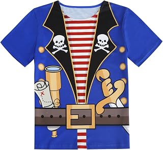 Toddler Halloween Shirt Cute Kids Police Shirt Boys Prince Charming Shirt Pirate Shirt Cowboy Print Shirt Costume