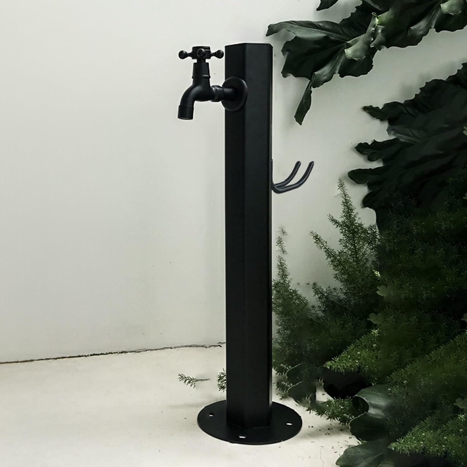 WOTZOV Faucet Water Column,Outdoor Garden Water Column - Freestanding Post Faucet With Double Outlet Hydrant For Courtyard - Vertical Water Dispenser，Black E 60CM/23.6IN