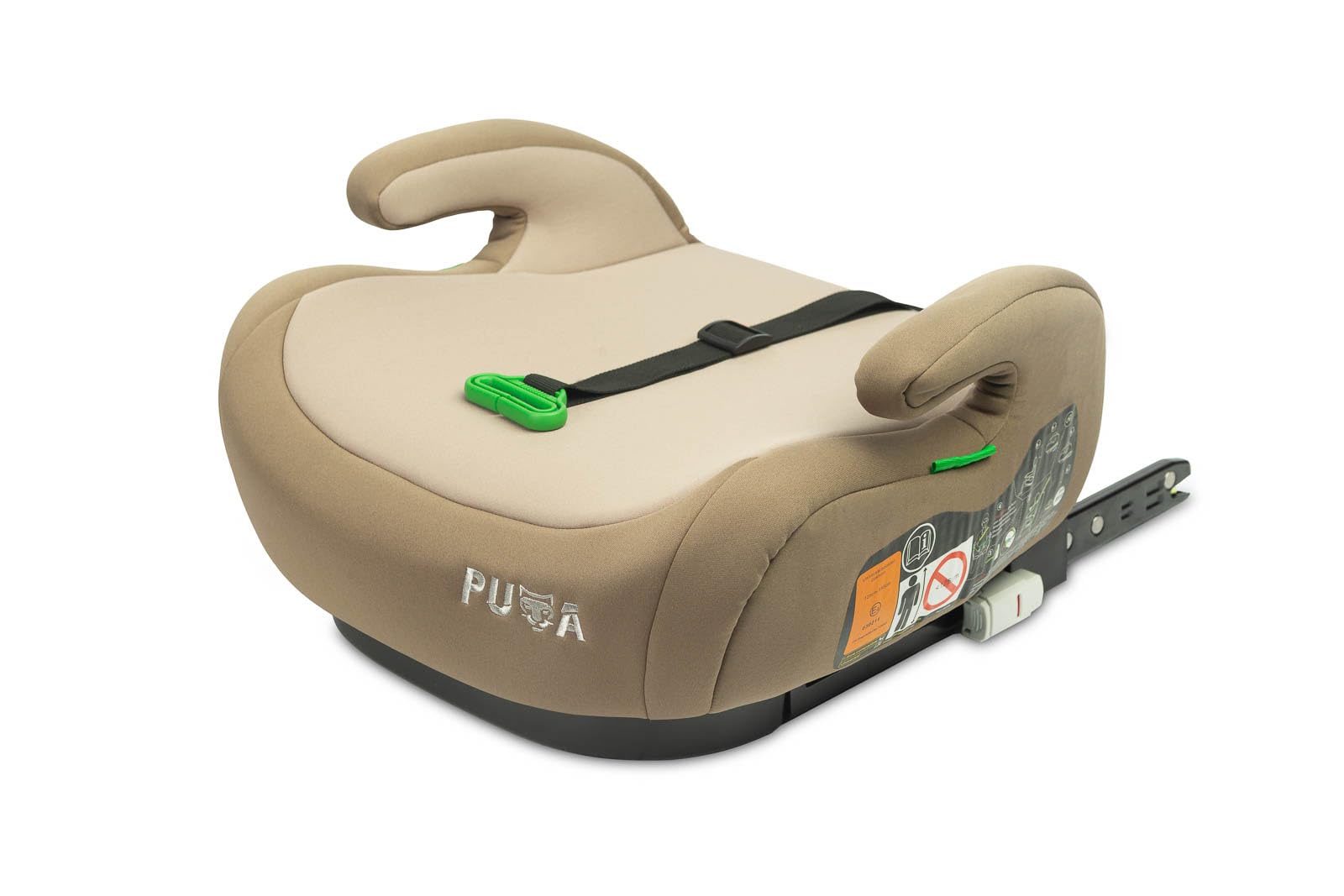 CARETERO - Auto Sitzerhöhung für Kinder - Autokindersitz PUMA - i-Size Homologation ISOFIX - für Kinder von 125-150 cm Größe - Richtige Körperhaltung Reisekomfort - Beige
