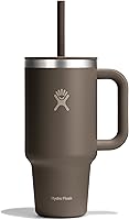 Vista 67 de Hydro Flask - Vaso de viaje con asa, tapa y pajilla, acero inoxidable térmico, 32 onzas, color azul