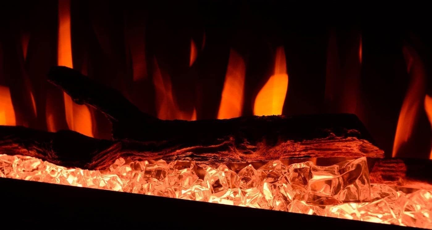 Black 40" Wall Mounted Electric Fireplace with Mantel