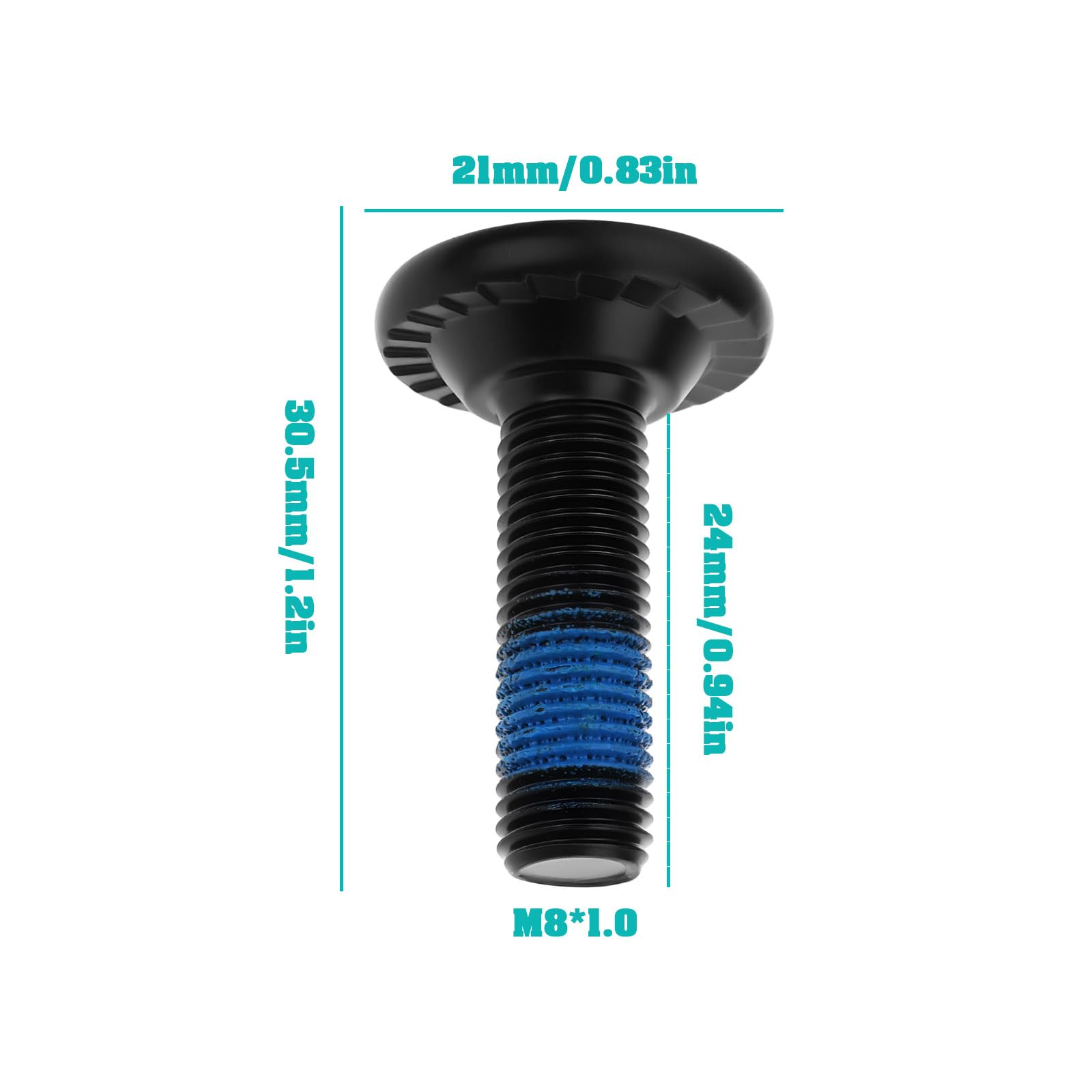 ECSiNG 2 szt. śruby wrzeciona korby do rowerów M8 x 1,0 x 24 mm kompatybilne z rowerami BMX