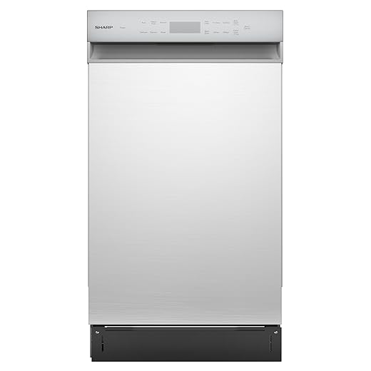 Sharp SDW4523MS 18-Inch Built-In Dishwasher, Stainless Steel, 47 dB, Third Rack, 8 Place Settings, 6 Wash Cycles