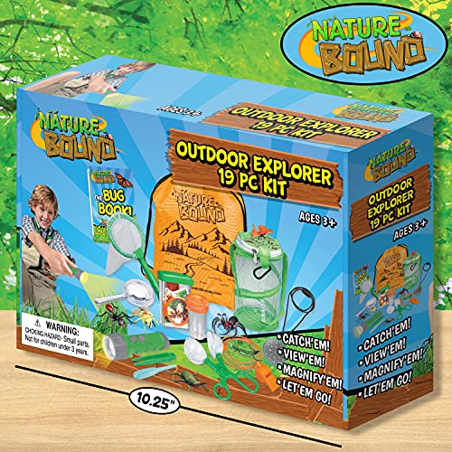 Nature Bound 19 PC Outdoor Explorer Kit & Bug Catcher Set with Flashlight, Compass, Magnifying Glass, Butterfly Net, and More - Image 3