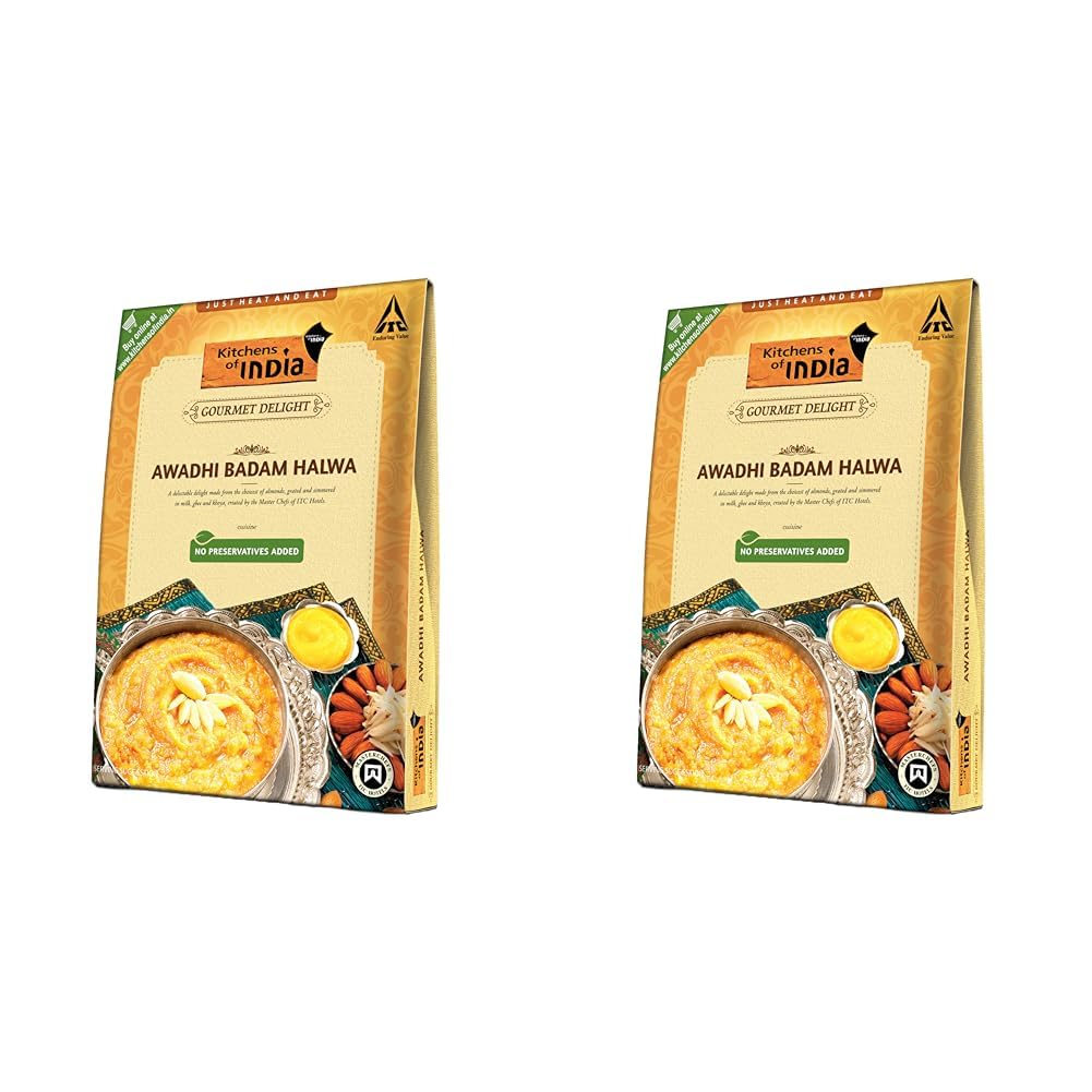 Kitchens of India Ready to Eat Badam Halwa, 200g (Pack of 2)