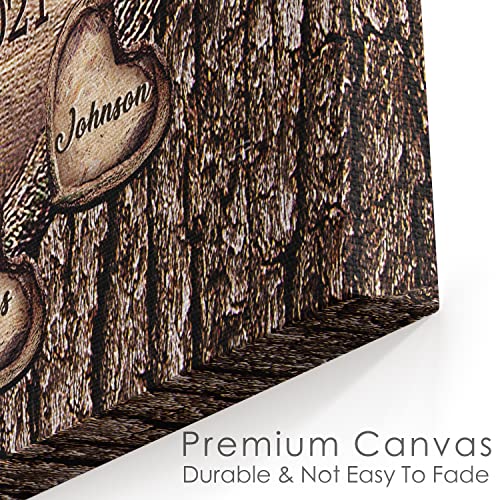Dazella Personalized Father's Day Gifts For Dad From Son Daughter Unique Birthday Presents For Dad Custom Rustic Heart Sign Family Canvas Prints With Name Canvas Wall Art Home Decor #TOP4