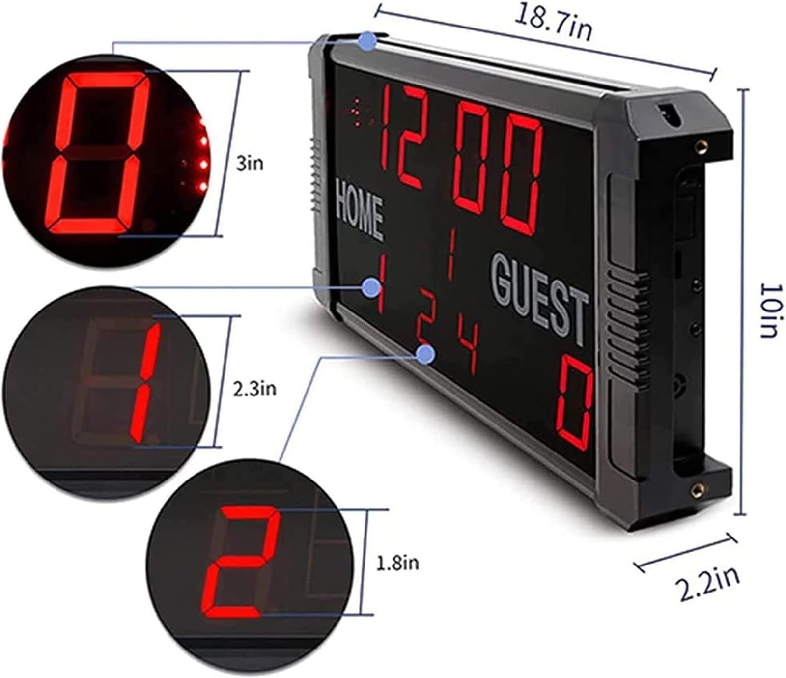 Tabellone Segnapunti A LED, Tabellone Segnapunti da Basket App, Tabellone Segnapunti da Tavolo Portatile, Tabellone Segnapunti da Parete, Tabellone Segnapunti Digitale PE,