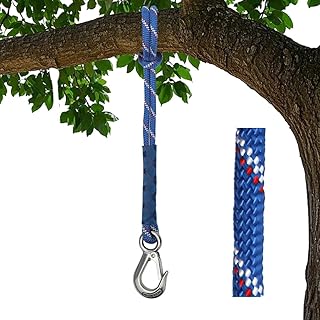 Salıncak sabitleme ipi, 150 cm asma halatı, salıncak kancalı, hamak sabitleme, ağaç salıncağı kiriş sabitleme, hamak asma kayışı, iç ve dış mekan salıncakları için, mavi