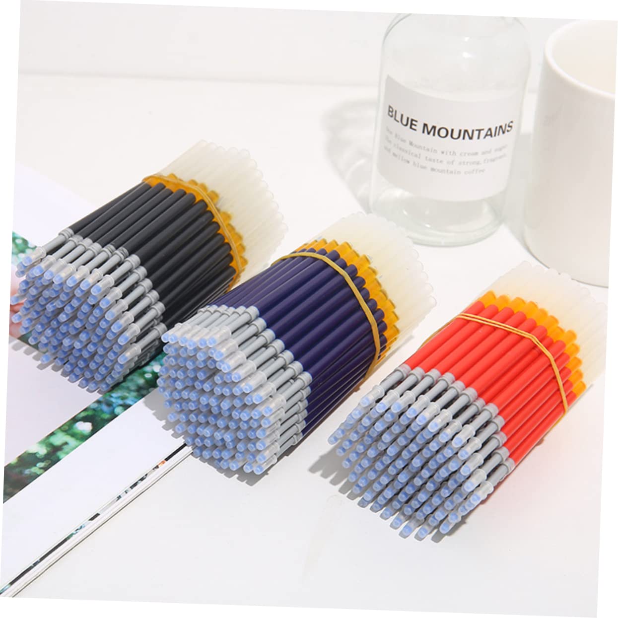 3 Set Ricarica Di Ricambio Ricariche Penne Refill Penne E Ricariche Ufficio Distributore Ricariche Per Penne A Inchiostro Per Studenti Penna Gel Punta Fine Plastica 150 Pezzi * 3