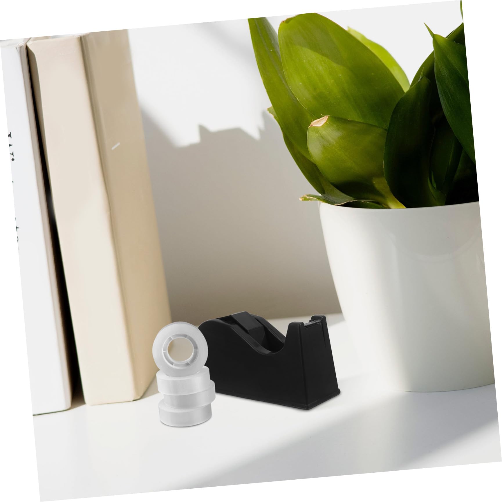 PACKOVE 2 Pezzi Dispenser Nastro Adesivo Doppio Uso per Pezzi Piccoli e Grandi con Base Antiscivolo e Taglio Preciso, per Materiali Artigianali e Lavoro da Scrivania