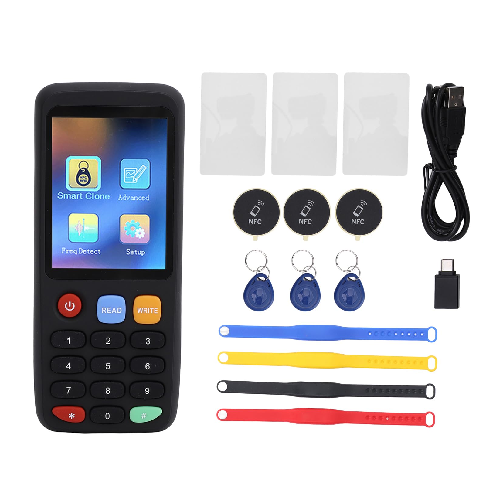 Garosa Duplicador de Tarjetas NFC, Copiadora de Tarjetas IC, Clonador de Tarjetas de Acceso con Análisis de Edición de Descifrado para Pulsera de Teléfono y USB Tipo C 5V 0,5A