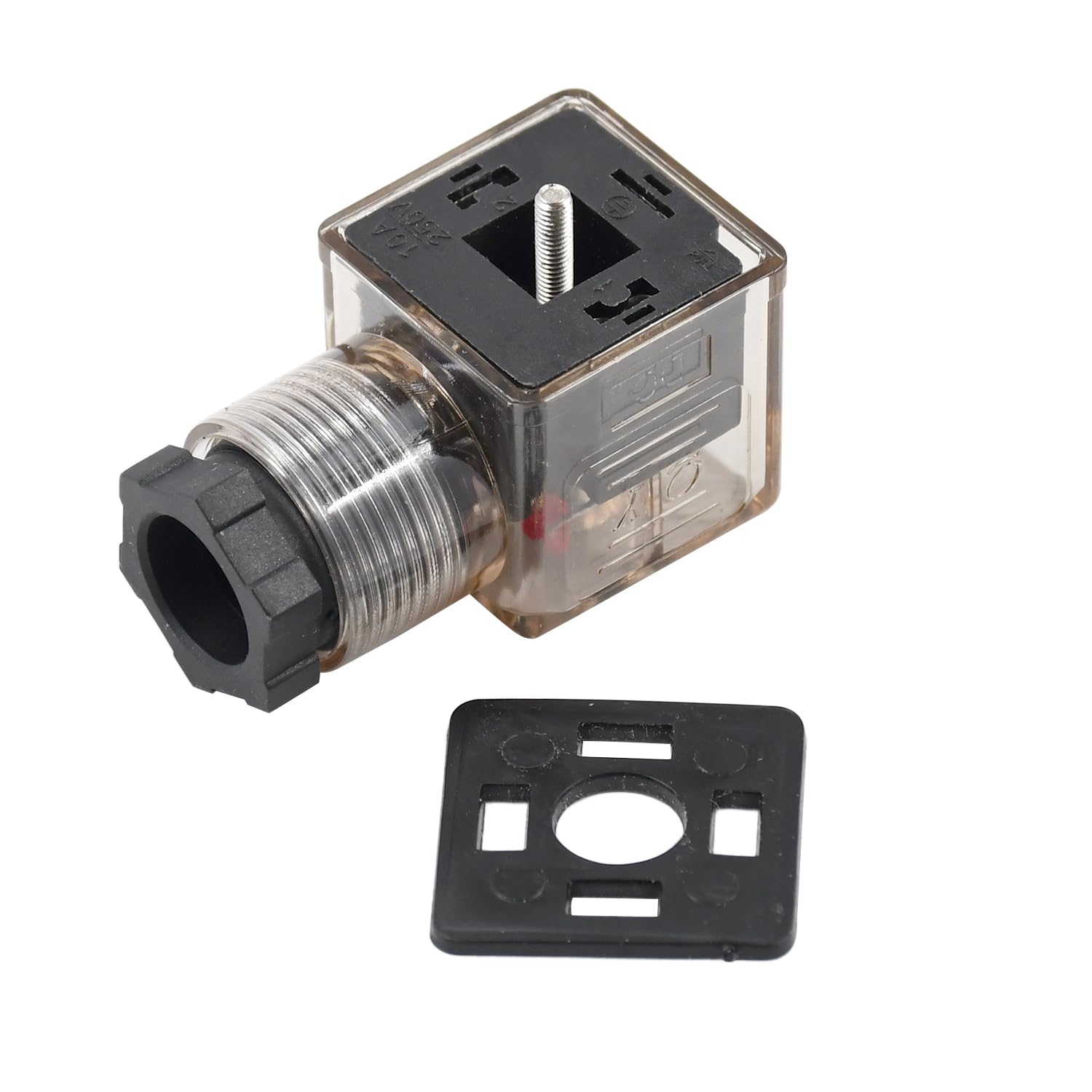Galloparts DIN 43650 Type-A 3 Prong Connector Plug with LED Light for Solenoid Valve Coil 12V 24V