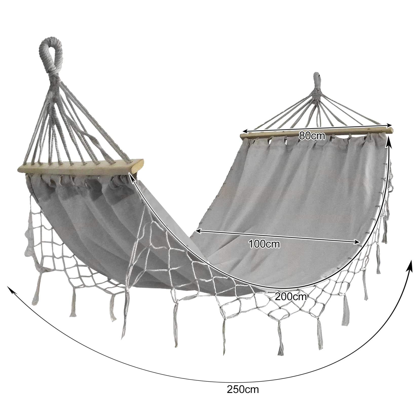Hamac 21079 - 200 x 100 cm - Respirant - Charge maximale : 200 kg