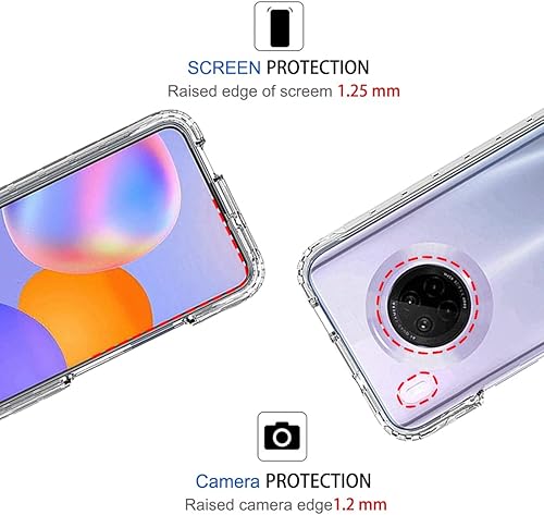 Miniatura 2 de Funda transparente compatible con Huawei Y9A/Enjoy 20 Plus 5G FRL-L22 con protector de pantalla de vidrio templado, bonito protector de cristal a