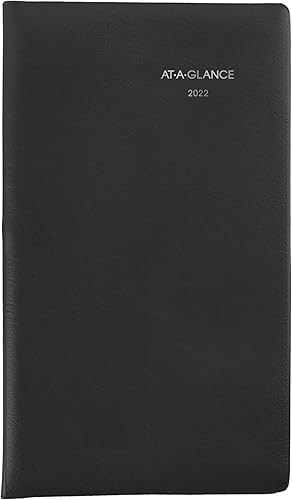 Calendario de bolsillo 2022 por AT-A-GLANCE planificador mensual 3-12 x 6 pulgadas tamaño de bolsillo DayMinder negro SK5300