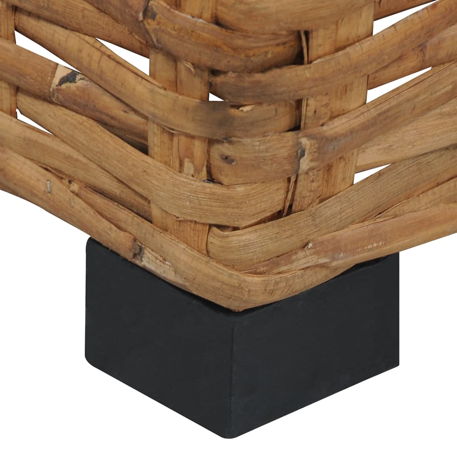 Homgoday Tavolino da caffè, 47 x 47 x 28 cm, in rattan naturale, tavolino da tè, per soggiorno, sala d'accoglienza degli ospiti, ufficio e corridoio, divano per la casa