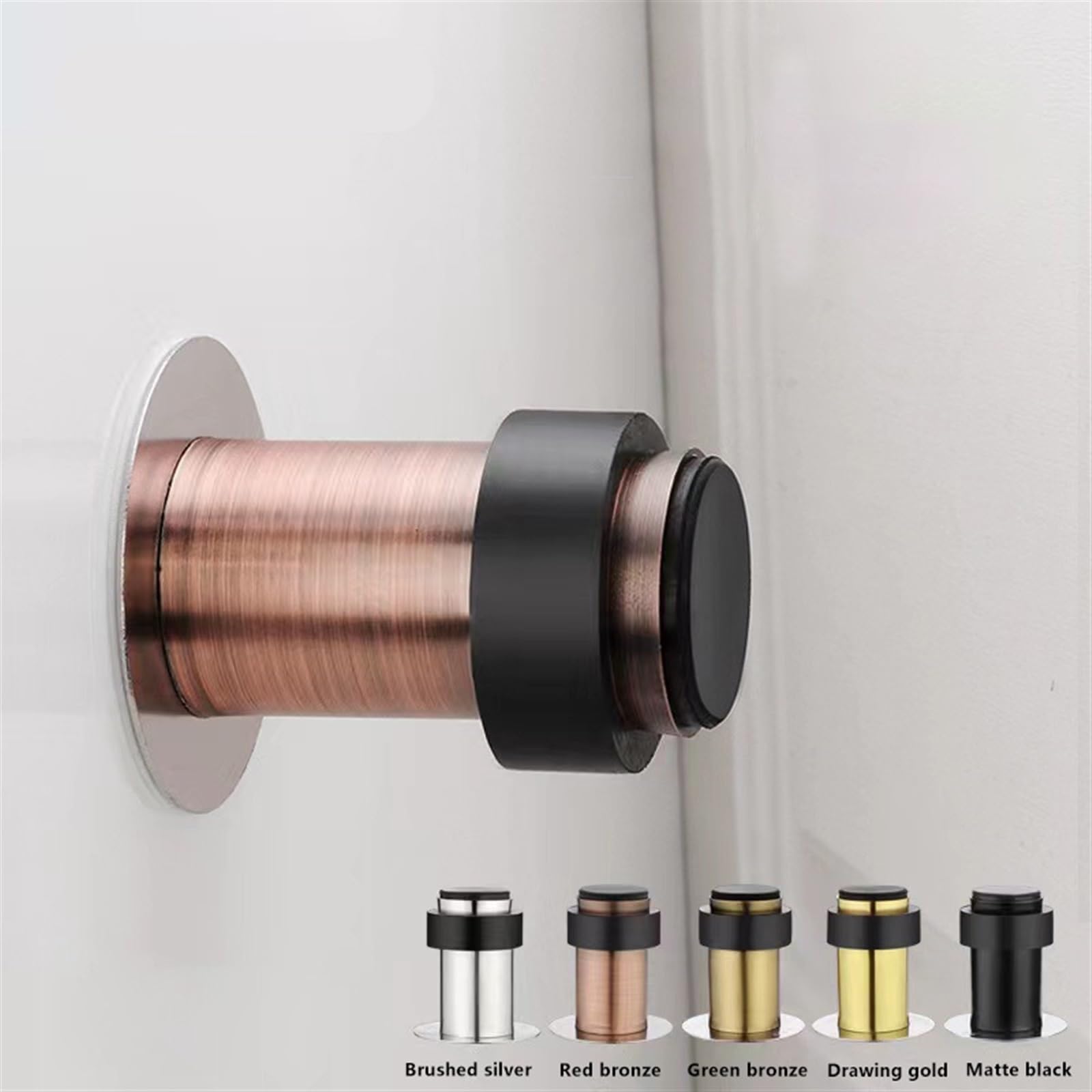 Tope de puerta de goma, almohadilla protectora de puerta de acero inoxidable, protector de pared, soporte de puerta, topes de puerta, herrajes, 1 pieza(A 80MM)