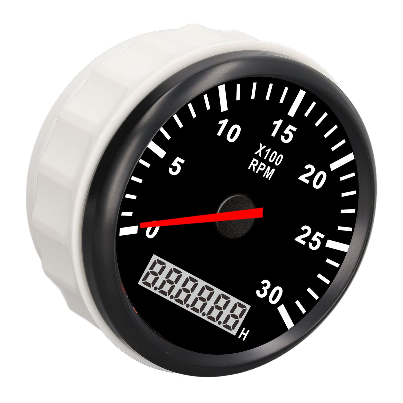 Tacómetro Marino Calibre 85mm/3,35 Pulgadas Tacómetro Calibre 3000RPM IP67 Impermeable Tacho Calibre con LCD Horómetro Retroiluminación Roja para Coche Camión Barco