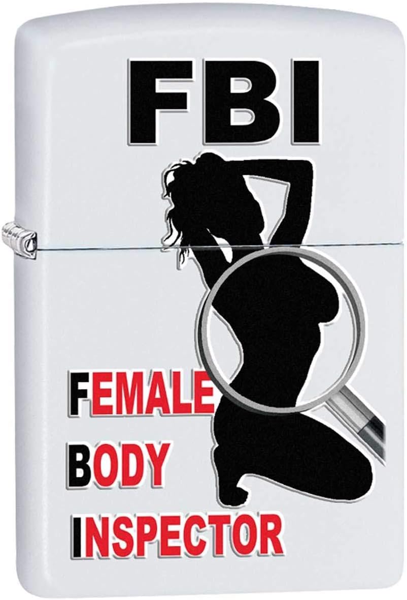 Female Body Inspector Sexy Lady Silhouette White Zippo Lighter