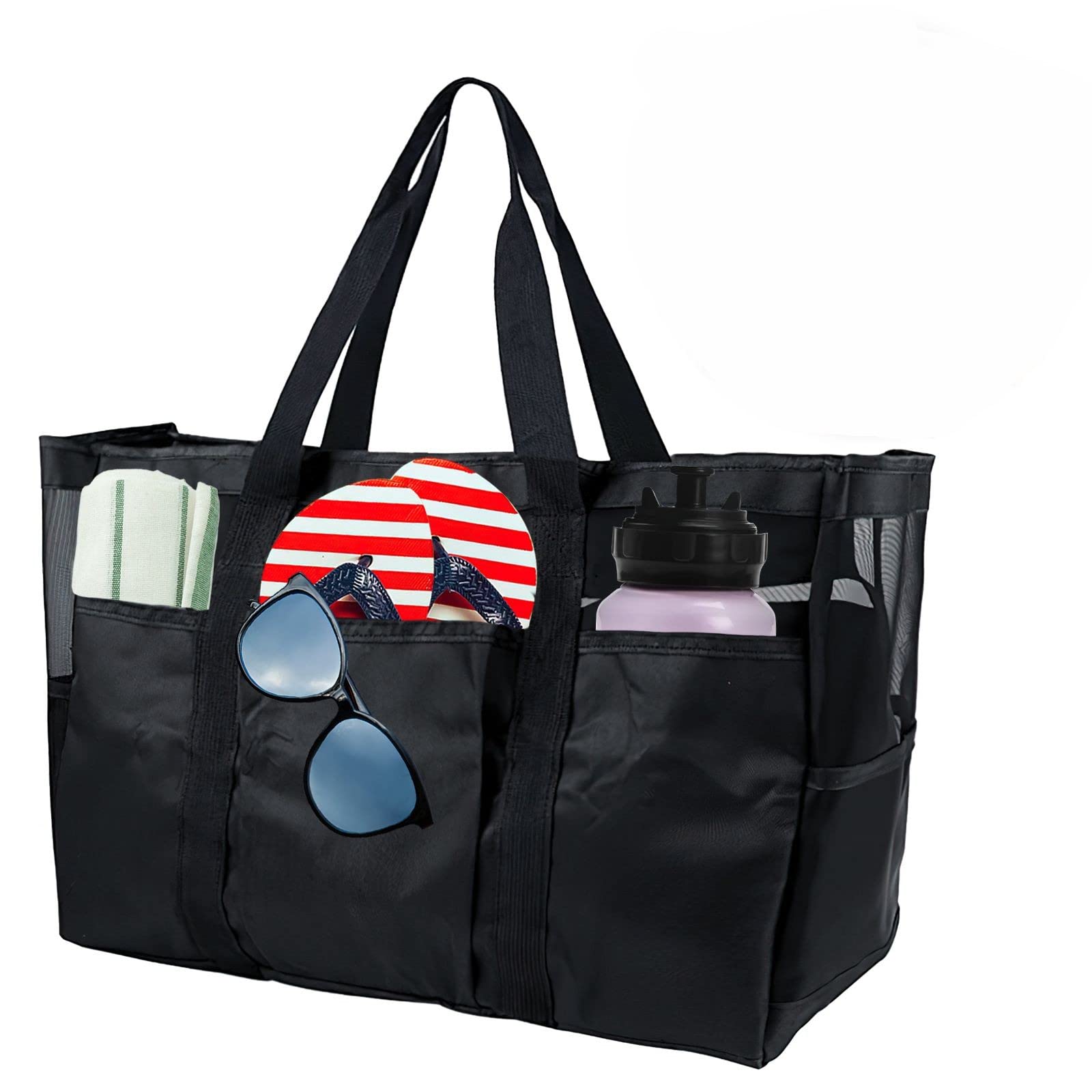 Hillylolly Bolsa de Playa Bolsa Playa grande xxl Familiar, Plegable Bolso Playa Mujer, Bolsas Playa Juguetes, Bolsa Playa con Nevera para Playas, Vacaciones en Familia, Picnics y Campamentos
