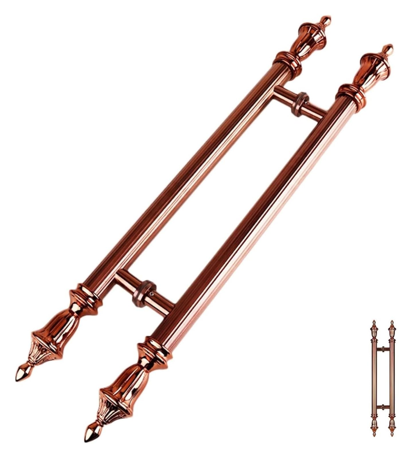 CWCQGH Push Pull Door Handle, Door Pull Handle, Sliding Barn Door Hardware for Homes Interior Exterior Decor,Rose Gold-Length 150cm