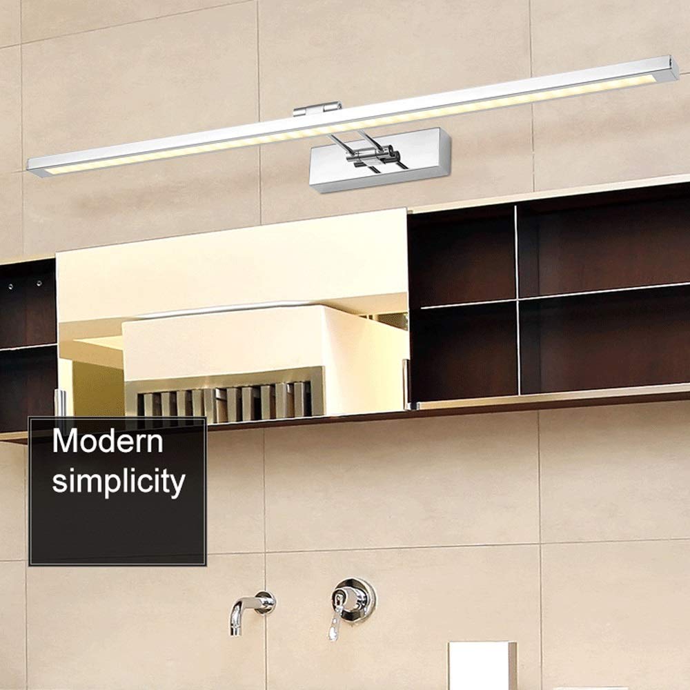 kinkiety， Kinkiet łazienkowy LED z lustrem i kołyską, srebrny, 3000K(12w 3000k)