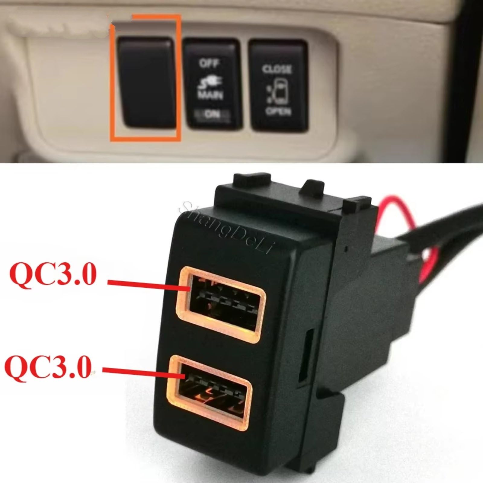 Consola Central Con Puerto USB Compatible Con Nissan Para Patrol Para Y62 12V 24V Coche Dual Qc3.0 Para Accesorios Enchufe Adaptador Cargador Puerto USB Coche