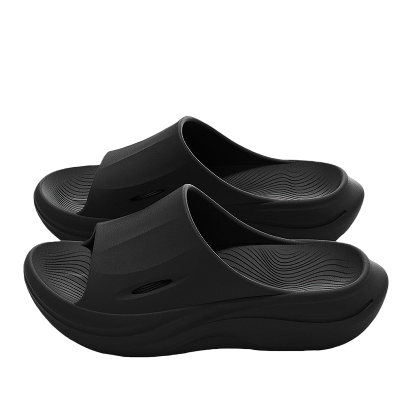 Gyios Summer Slippers Recovery Slides For Men And Women - Orthopedic Sandals With Arch Support & Thick Cushion-black-38-39