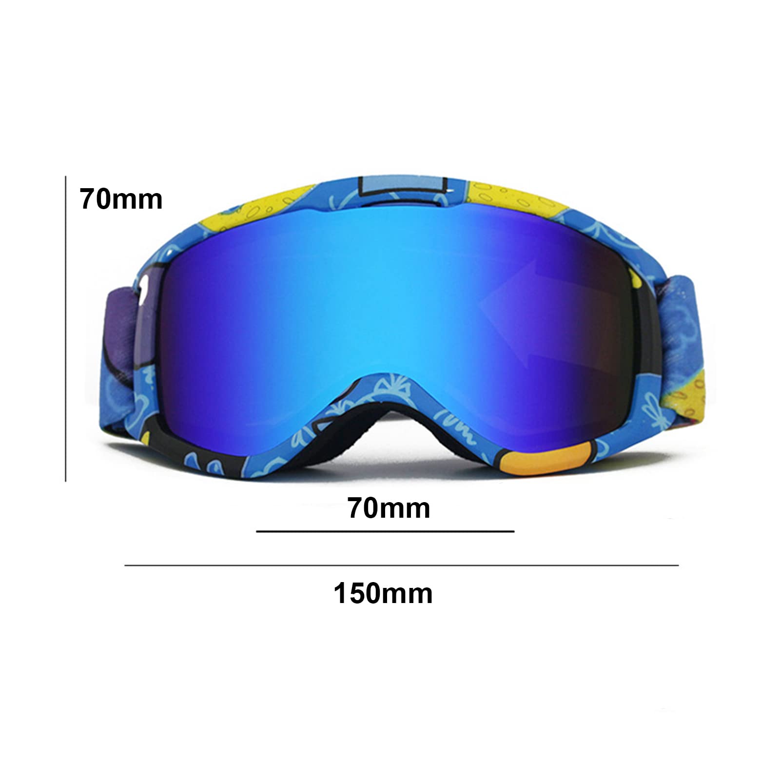 Lunettes de Ski pour Enfants, Lunettes de Snowboard Double Objectif Anti-buée,D