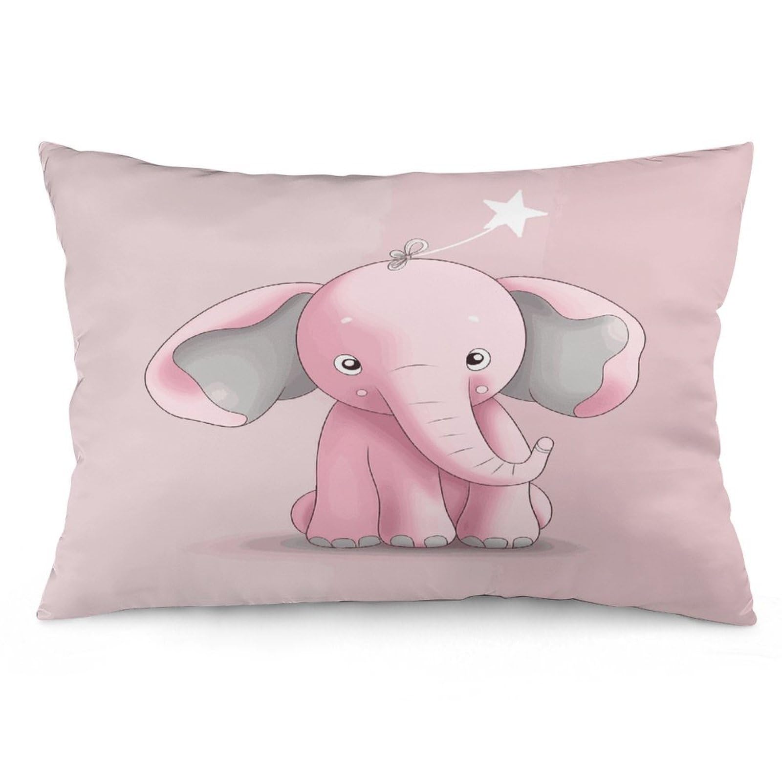 Pink Elephant Throw Pillow Cover Soft Lumbar Pillow Covers with Zipper Breathable Rectangular Cushion Case Polyester Pillow Case Decorative Body Pillow Cover for Couch Bed
