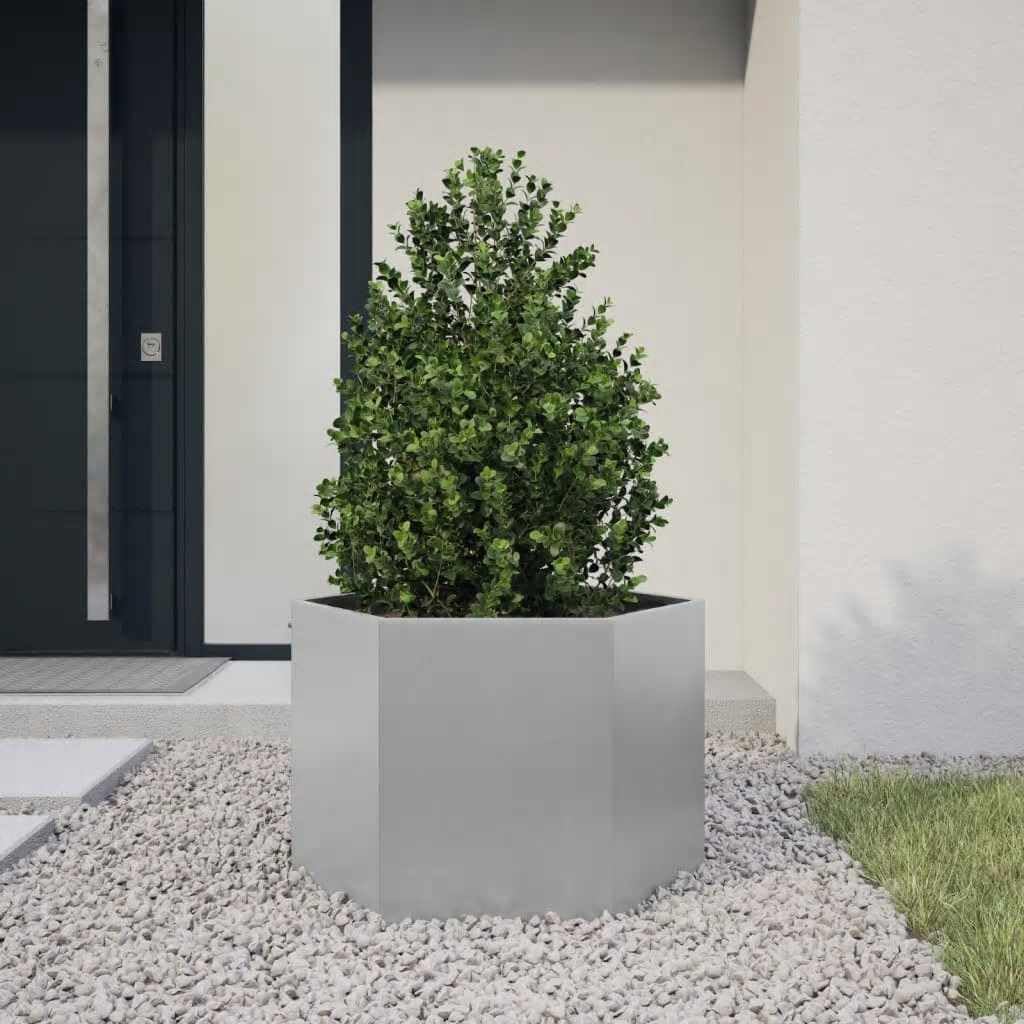vidaXL Jardinière hexagone 69x60x45 cm Acier galvanisé
