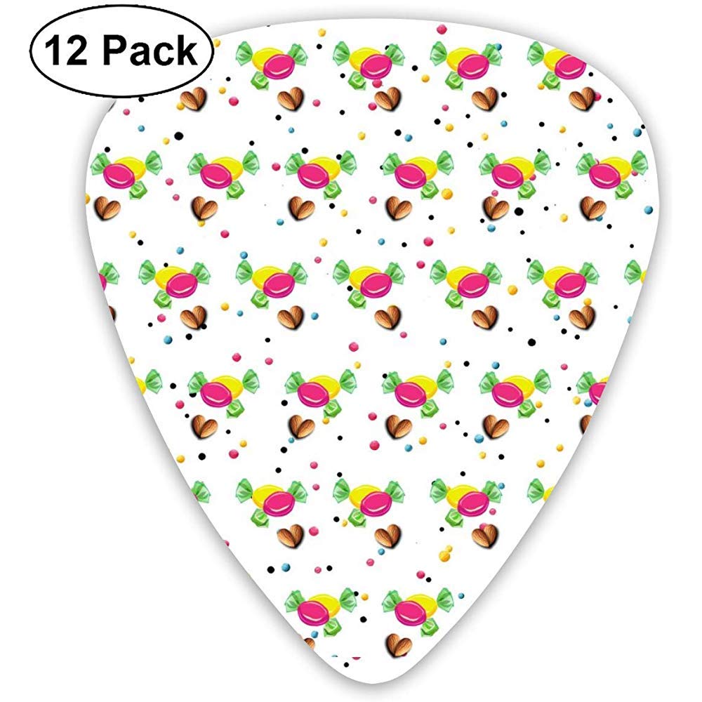 Bonbone Vintage Guitar Picks 12 Ukulele Picks, Including 0.46 Mm, 0.71 Mm, 0.96 Mm Acoustic Guitar